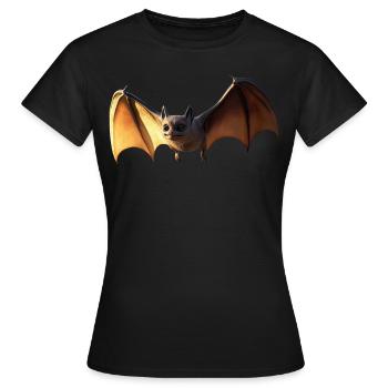 Fledermaus Flughund Vampir Bat Süße Fledemäuse - Frauen T-Shirt - Schwarz - Vorne - AI Model Female 172 dark (172cm)