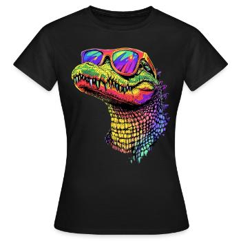 Crocodile Alligator Reptile Crocodile Love Crocodiles - Women's T-Shirt - black - Front - AI Model Female 172 dark (172cm)