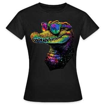 Krokodil Alligator Reptilien Kroko Liebe Krokodile - Frauen T-Shirt - Schwarz - Vorne - AI Model Female 172 dark (172cm)