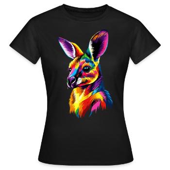Wallaby Australie Outback Kangourou doux sauvage - T-shirt Femme - noir - Devant - AI Model Female 172 dark (172cm)
