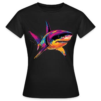 requin requin tigre requin plongeur requins mignons grand requin blanc - T-shirt Femme - noir - Devant - AI Model Female 172 dark (172cm)