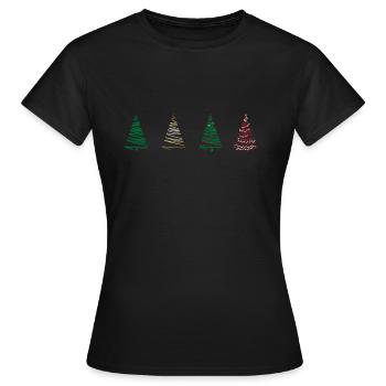 arbre de noël arbre de noël cadeau noël - T-shirt Femme - noir - Devant - AI Model Female 172 dark (172cm)