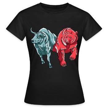 Bull Vs. Bear Crypto Chart Crypto Crypto-monnaie Hodler - T-shirt Femme - noir - Devant - AI Model Female 172 dark (172cm)
