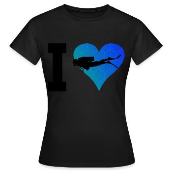 Hommes Scuba Diver Diver Scuba Divers - T-shirt Femme - noir - Devant - AI Model Female 172 dark (172cm)