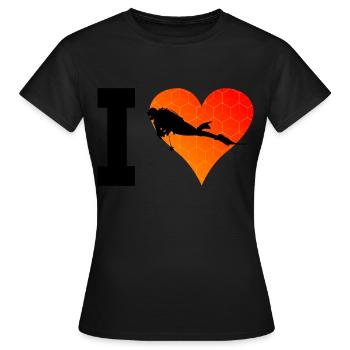 Scuba Tauchen Scuba Diver Scuba Taucher - Frauen T-Shirt - Schwarz - Vorne - AI Model Female 172 dark (172cm)