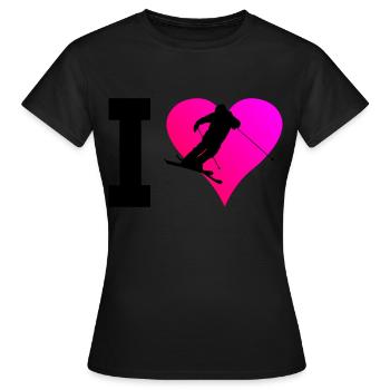 Herren Slopestyle Ski Freestyle Ski Jumping - Frauen T-Shirt - Schwarz - Vorne - AI Model Female 172 dark (172cm)