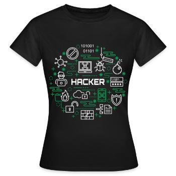 Hacker - T-shirt Femme - noir - Devant - AI Model Female 172 dark (172cm)