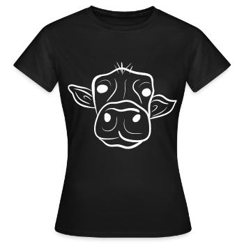 Cow, Cows, Dairy Cow, Farm, Farm Animals - Women's T-Shirt - black - Front - AI Model Female 172 dark (172cm)
