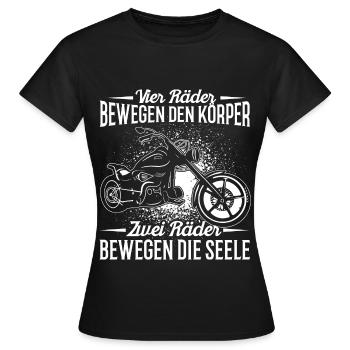 Motorrad - Chopper - Frauen T-Shirt - Schwarz - Vorne - AI Model Female 172 dark (172cm)