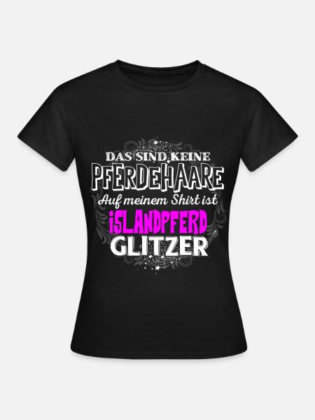 ISLANDPFERD - Glitzer - Frauen T-Shirt - Schwarz