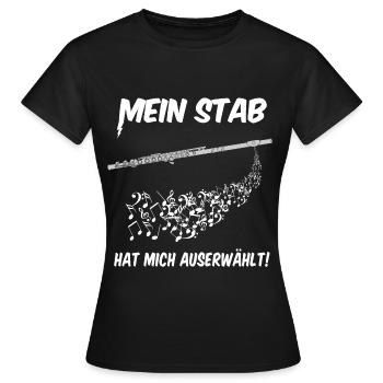 Querflöte - auserwählt - Frauen T-Shirt - Schwarz - Vorne - AI Model Female 172 dark (172cm)