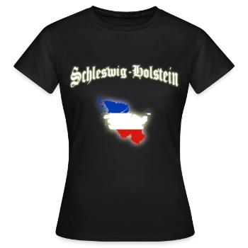 Schleswig-Holstein - Frauen T-Shirt - Schwarz - Vorne - AI Model Female 172 dark (172cm)