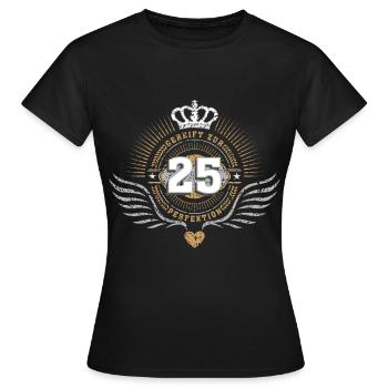 Geburtstag, Jubiläum 25 - Frauen T-Shirt - Schwarz - Vorne - AI Model Female 172 dark (172cm)