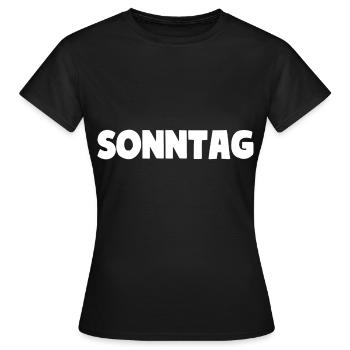 SONNTAG - Frauen T-Shirt - Schwarz - Vorne - AI Model Female 172 dark (172cm)