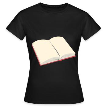 Open book - Women's T-Shirt - black - Front - AI Model Female 172 dark (172cm)
