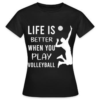 Volleyball Volleyballer Beach Volleyball Spieler - Frauen T-Shirt - Schwarz - Vorne - AI Model Female 172 dark (172cm)