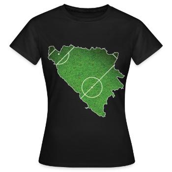 bosnien und herzegowina Fussball Fussballplatz Mei - Frauen T-Shirt - Schwarz - Vorne - AI Model Female 172 dark (172cm)