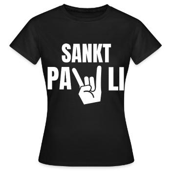 St Pauli. Éventail St pauli Éventail Paulianer Hamburger - T-shirt Femme - noir - Devant - AI Model Female 172 dark (172cm)