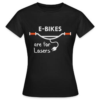 Les vélos électriques sont pour les perdants - T-shirt Femme - noir - Devant - AI Model Female 172 dark (172cm)
