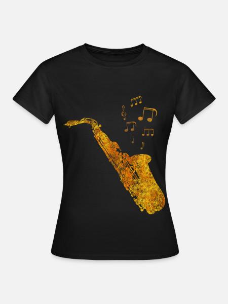 Saxophon - Frauen T-Shirt - Schwarz