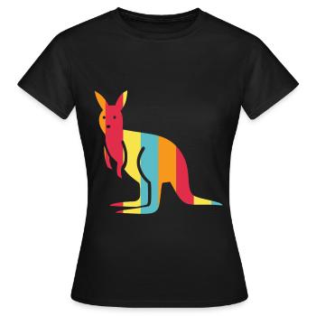 Kangaroo - Frauen T-Shirt - Schwarz - Vorne - AI Model Female 172 dark (172cm)