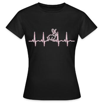 Hase Herzfrequenz - Frauen T-Shirt - Schwarz - Vorne - AI Model Female 172 dark (172cm)