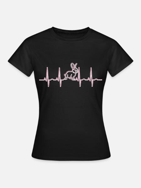 Hase Herzfrequenz - Frauen T-Shirt - Schwarz
