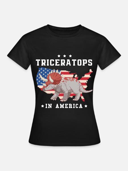 Triceratops in Amerika - Frauen T-Shirt - Schwarz