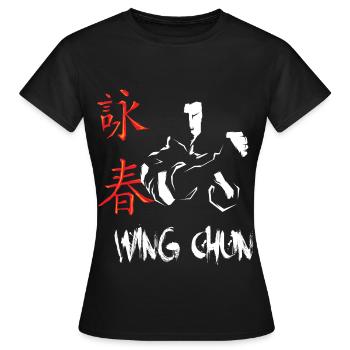 Wing chun Wingtsun Chinesische Symbole Schrift - Frauen T-Shirt - Schwarz - Vorne - AI Model Female 172 dark (172cm)