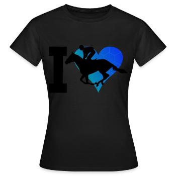 Concours de saut d'obstacles équestre pour dames - T-shirt Femme - noir - Devant - AI Model Female 172 dark (172cm)