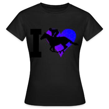 Équitation Course Équitation Saut d'obstacles - T-shirt Femme - noir - Devant - AI Model Female 172 dark (172cm)