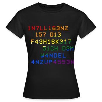 Intelligence Capacité à s’adapter au changement - T-shirt Femme - noir - Devant - AI Model Female 172 dark (172cm)