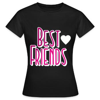 Meilleurs amis Amis Amitié - T-shirt Femme - noir - Devant - AI Model Female 172 dark (172cm)