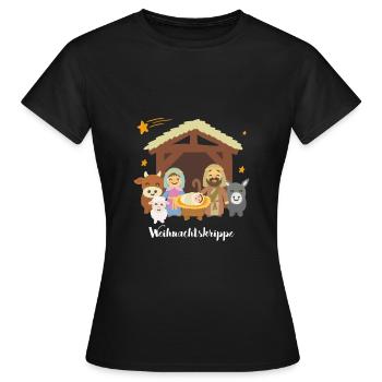 La crèche de Noël Mignon ! - T-shirt Femme - noir - Devant - AI Model Female 172 dark (172cm)