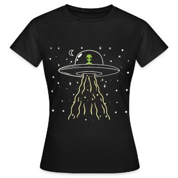 Vaisseau spatial extraterrestre - T-shirt Femme - noir - Devant - AI Model Female 172 dark (172cm)