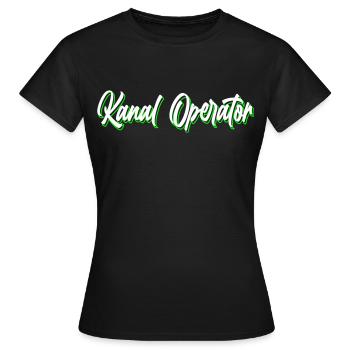 channel operator1 - Women's T-Shirt - black - Front - AI Model Female 172 dark (172cm)