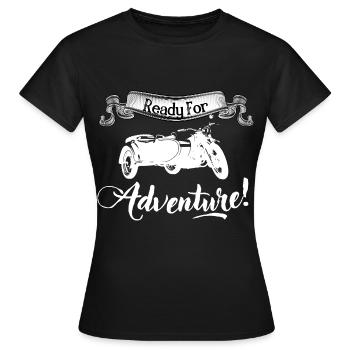 Ready For Adventure Motorrad Gespanne ural Dreirad - Frauen T-Shirt - Schwarz - Vorne - AI Model Female 172 dark (172cm)