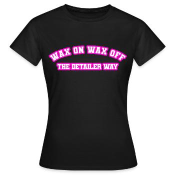 Cire sur la cire de l’amateur de voitures de façon detailer - T-shirt Femme - noir - Devant - AI Model Female 172 dark (172cm)
