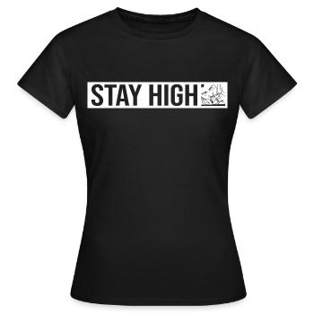 Restez haut - T-shirt Femme - noir - Devant - AI Model Female 172 dark (172cm)