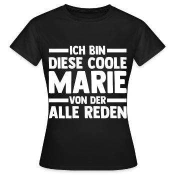 Marie - Frauen T-Shirt - Schwarz - Vorne - AI Model Female 172 dark (172cm)