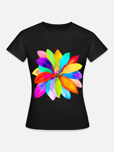 Regenbogenblume der Vielfalt, Toleranz und Liebe - Frauen T-Shirt - Schwarz