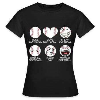 Ich mag Softball Ich liebe Softball Ich spiele - Frauen T-Shirt - Schwarz - Vorne - AI Model Female 172 dark (172cm)