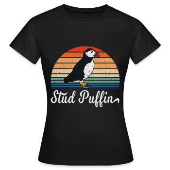 Be Cock Of The Walk With This Stylish Retro "Stud - Women's T-Shirt - black - Front - AI Model Female 172 dark (172cm)