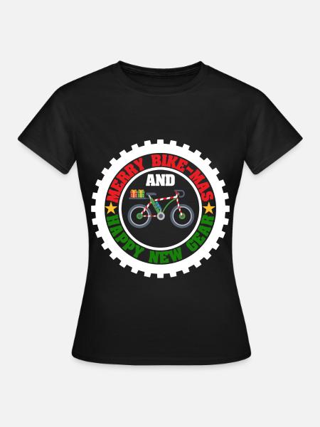 Frohe Bikemas Frohes neues Gear Frohe Weihnachten - Frauen T-Shirt - Schwarz