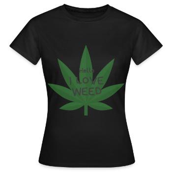 i love weed ganja cadeau Canabis Legalize it FR - T-shirt Femme - noir - Devant - AI Model Female 172 dark (172cm)