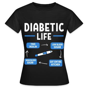 Diabetiker Insulin - Frauen T-Shirt - Schwarz - Vorne - AI Model Female 172 dark (172cm)