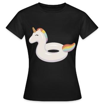 Symbole licorne Animal aquatique - T-shirt Femme - noir - Devant - AI Model Female 172 dark (172cm)