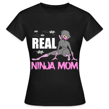 Real Ninja Mom Karate Martial Arts Fencer Ninja - T-shirt Femme - noir - Devant - AI Model Female 172 dark (172cm)