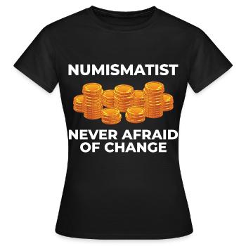 Numismatik Münzen sammeln Münzsammler Geld - Frauen T-Shirt - Schwarz - Vorne - AI Model Female 172 dark (172cm)