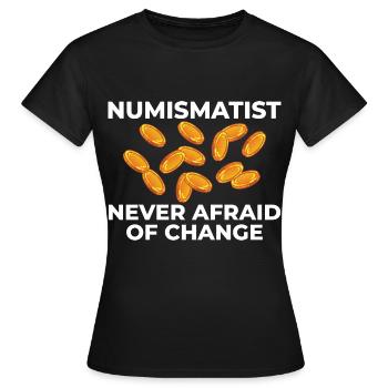 Numismatik Münzen sammeln Münzsammler Geld - Frauen T-Shirt - Schwarz - Vorne - AI Model Female 172 dark (172cm)